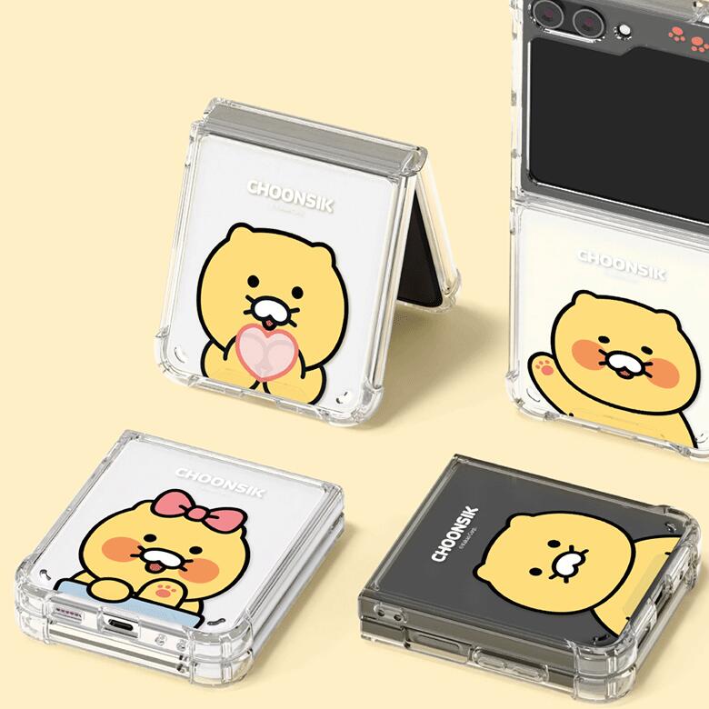 카카오프렌즈 춘식 갤럭시 Z 플립 6 베이직 방탄 케이스 커버 스마트폰 케이스 KAKAO FRIENDS CHOONSIK BASIC Galaxy Z Flip 6 GELL HARD CASE COVER S2