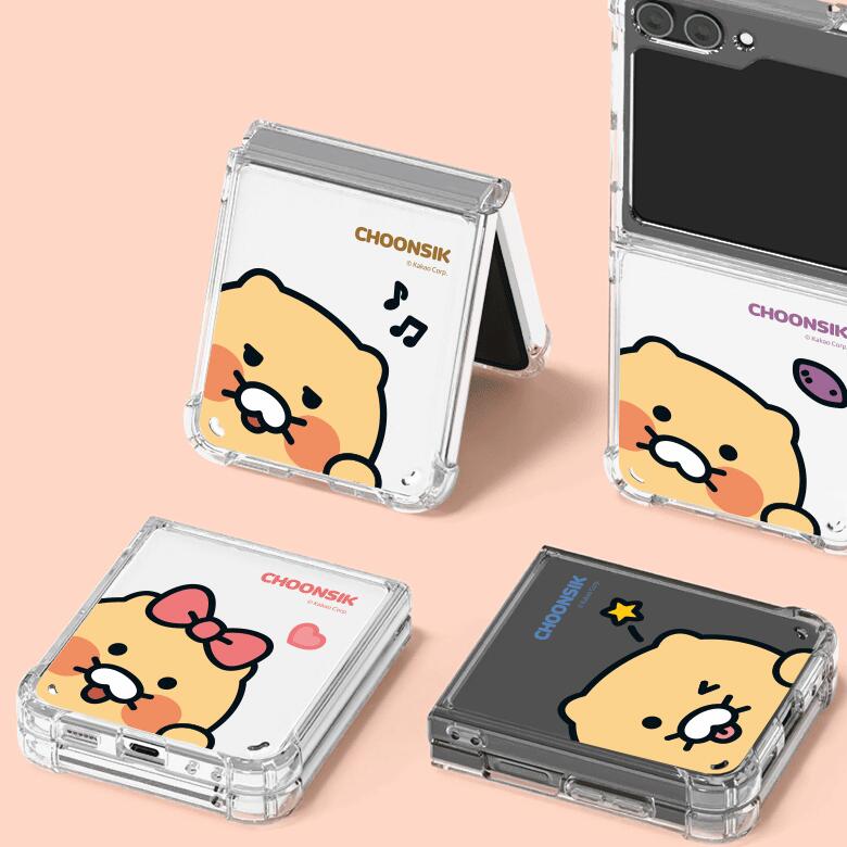 카카오프렌즈 춘식 갤럭시 Z 플립 6 피카부 방탄 케이스 커버 스마트폰 케이스 KAKAO FRIENDS CHOONSIK PEEKABOO Galaxy Z Flip 6 GELL HARD CASE COVER S2