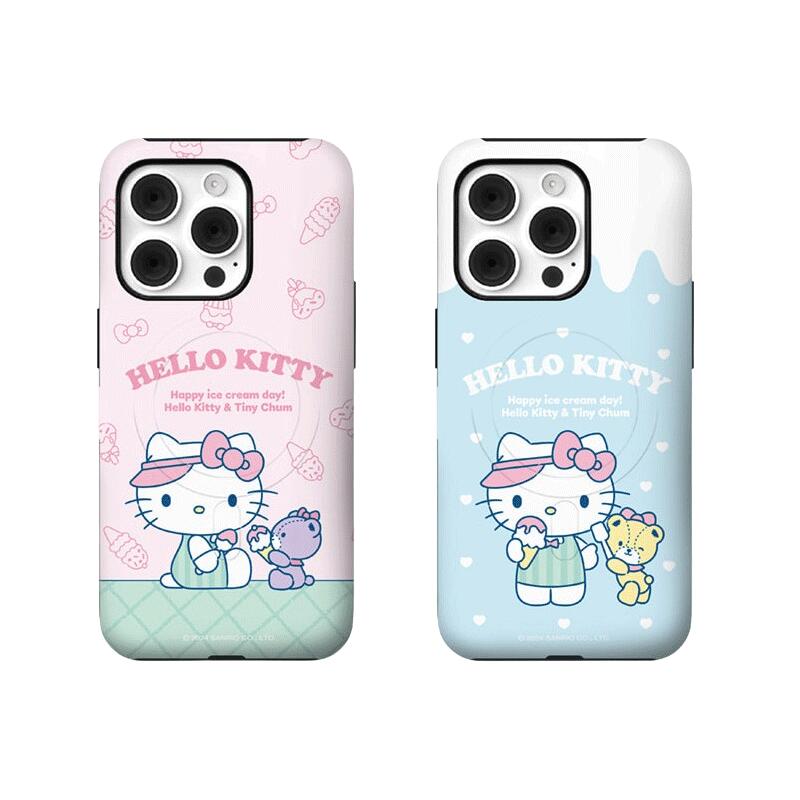 サンリオ ハローキティ アイスクリン iPhone Galaxy Magsafe 対応 タフ ケース カバー スマホケース SANRIO HELLO KITTY ICECREAM MagSafe TOUGH Case Cover MP
