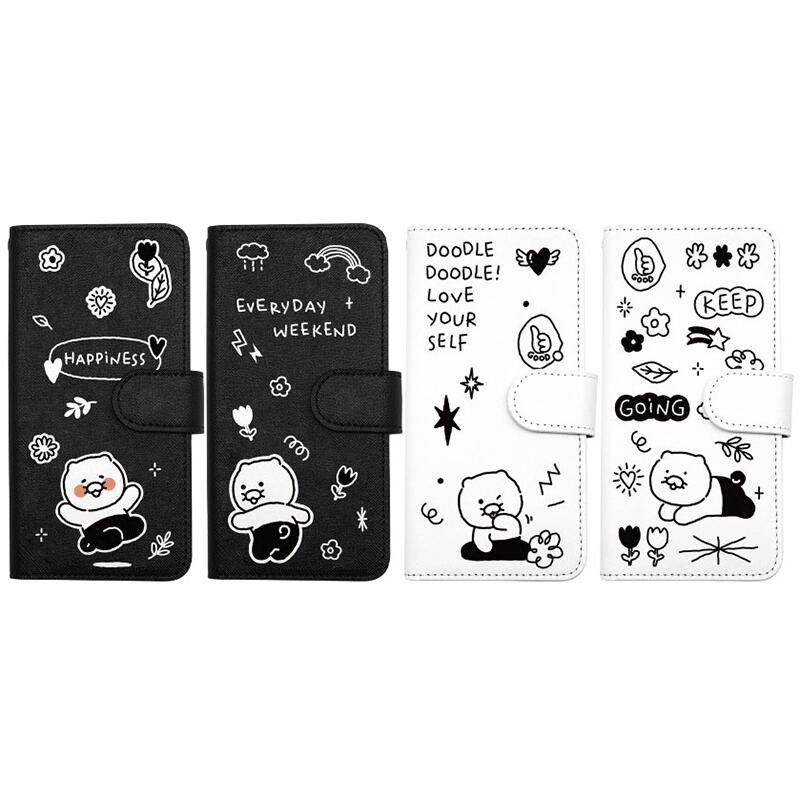 카카오프렌즈 춘식 iPhone Galaxy 두들 두들 수첩형 케이스 커버 스마트폰 케이스 KAKAO FRIENDS CHOONSIK DOODLE DOODLE DIARY CASE S2
