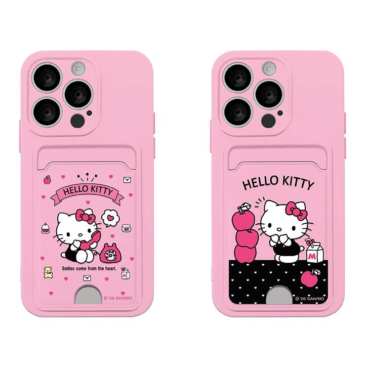 サンリオ ハローキティ ピンク パステル iPhone Galaxy カード ゼリー ケース カバー スマホケース SANRIO HELLO KITTY PINK PASTEL CARD JELLY 