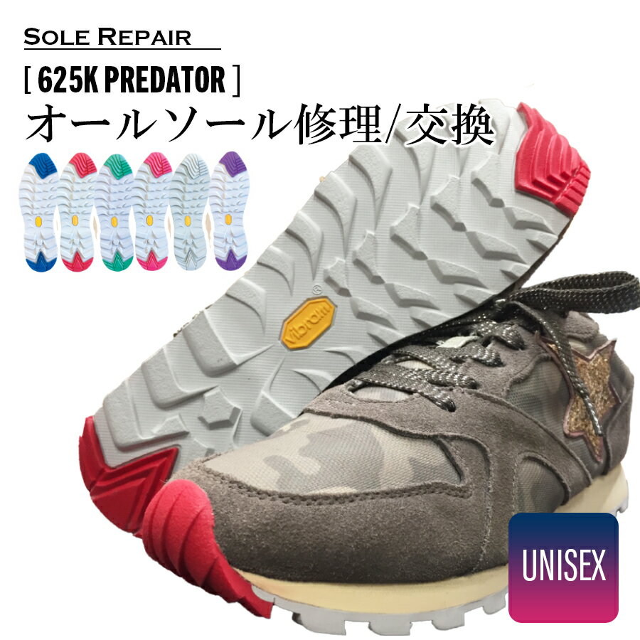 【 3点購入で10％ 5点購入で15％OFFクーポン配布中 】往復 送料無料 ドレスアップソール 625K PREDATOR オリジナルスニーカー カスタマイズ ソール交換 ソール修理 靴底修理 スニーカーカスタ…