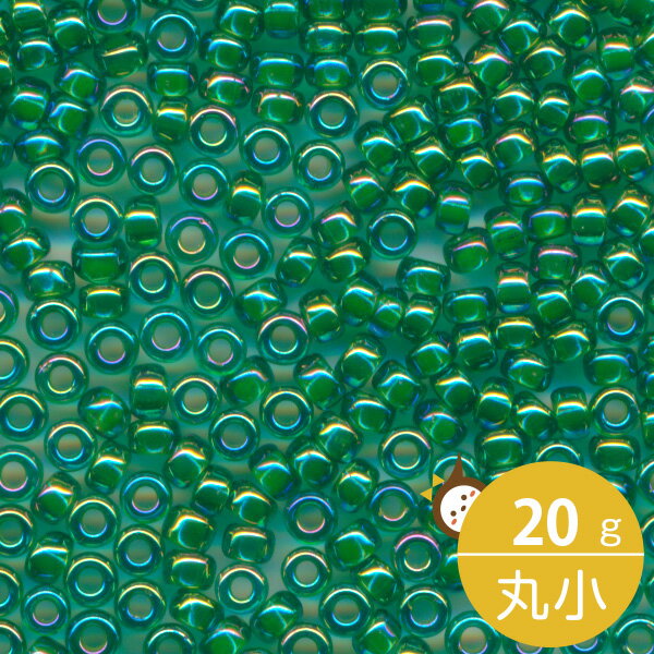 MIYUKI シードビーズ 丸小 11/0 約2mm #354 シャルトルーズライン(エメラルドAB中染) 20グラムバラ 約2,200粒入り ミユキビーズ