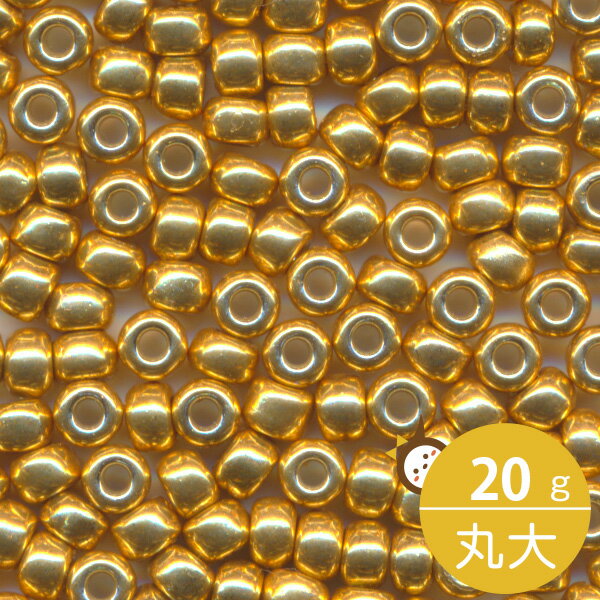 MIYUKI シードビーズ 丸大 8/0 約3mm #4202 ゴールド(デュラコート外銀着色) 20グラムバラ 約780粒入り ミユキビーズ
