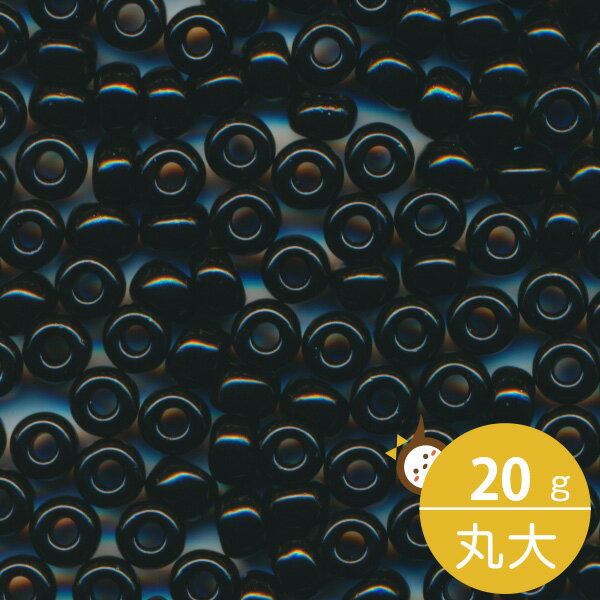 MIYUKI シードビーズ 丸大 8/0 約3mm #401(#739) 黒ギョク 20グラムバラ 約780粒入り ミユキビーズ