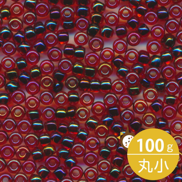 MIYUKI シードビーズ 丸小 11/0 約2mm #367 ガーネットライン(ライトレッド中染) 100グラムバラ (20グラムパック×5個) 約11,000粒入り ミユキビーズ