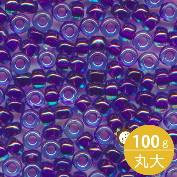 MIYUKI シードビーズ 丸大 8/0 約3mm #352(#839) ラズベリーライン(アクア中染) 100グラムバラ (20グラムパック×5個) 約3,900粒入り ミユキビーズ