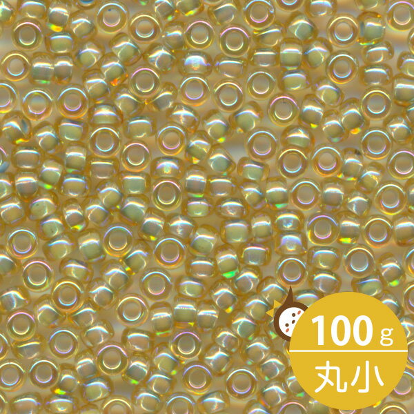 MIYUKI シードビーズ 丸小 11/0 約2mm 359 アクアライン(金茶AB中染) 100グラムバラ (20グラムパック×5個) 約11,000粒入り ミユキビーズ