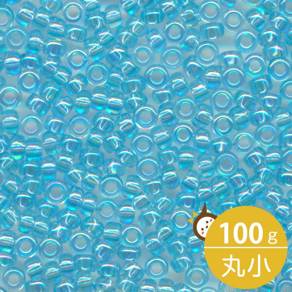 MIYUKI シードビーズ 丸小 11/0 約2mm #260 アクアスキAB 100グラムバラ (20グラムパック×5個) 約11,000粒入り ミユキビーズ
