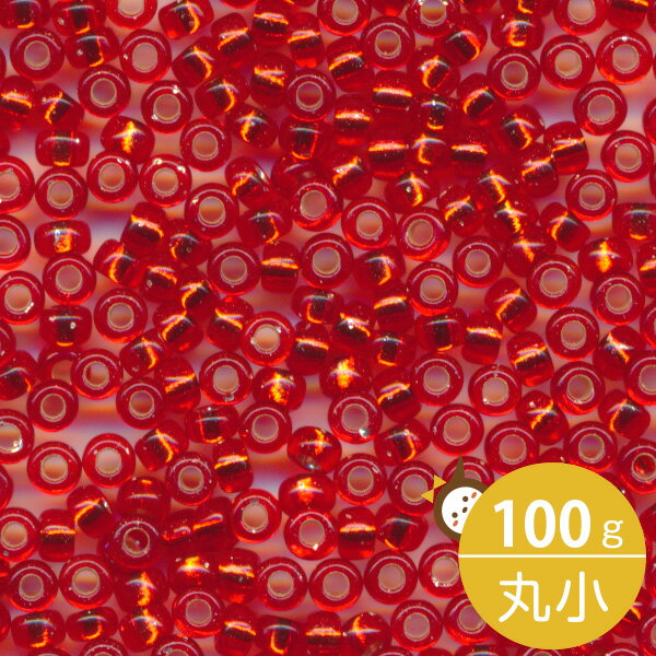 MIYUKI シードビーズ 丸小 11/0 約2mm #10 ライトレッド銀引 100グラムバラ (20グラムパック×5個) 約11,000粒入り ミユキビーズ