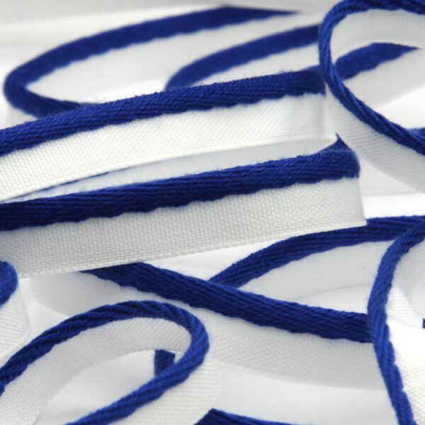 パイピング ブライト 9mm ブルー&ホワイト 9.14M巻 手芸 服飾 FUJIYAMA RIBBON