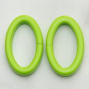 イタリアンプラスチックビーズ 35x21.5mm ライトグリーン 5個入り