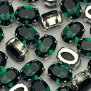 スワロフスキー爪付き 2穴 #4100 8x6mm エメラルド 10個入り