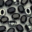 スワロフスキー爪付き 2穴 #4100 8x6mm ジェット 10個入り