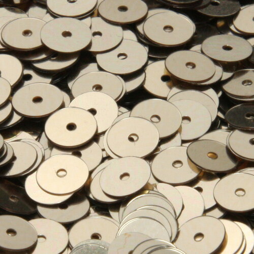 フランス製 高級スパンコール メタリック グラデーション スパングル 平丸 6mm ゴールド