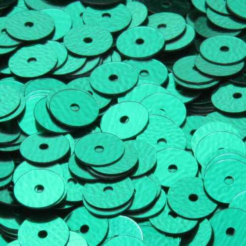 フランス製 高級スパンコール メタリック グラデーション スパングル 平丸 6mm ダークグリーン