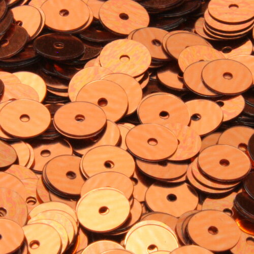 フランス製 高級スパンコール メタリック グラデーション スパングル 平丸 6mm オレンジ