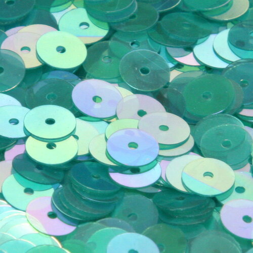 フランス製 高級スパンコール 透明 グラデーション スパングル 平丸 6mm グリーン アイリス