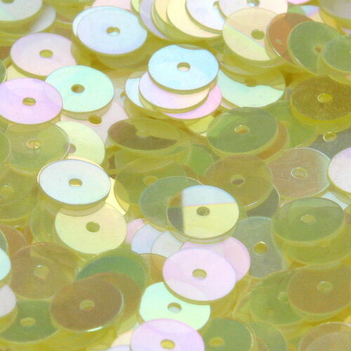 フランス製 高級スパンコール 透明 グラデーション スパングル 平丸 6mm ライトイエロー アイリス