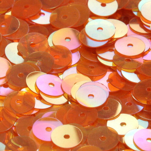 フランス製 高級スパンコール 透明 グラデーション スパングル 平丸 6mm ダークオレンジ アイリス