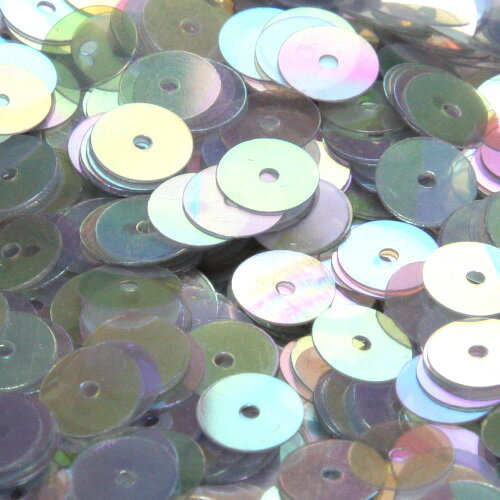 フランス製 高級スパンコール 透明 グラデーション スパングル 平丸 6mm ライトグレー アイリス