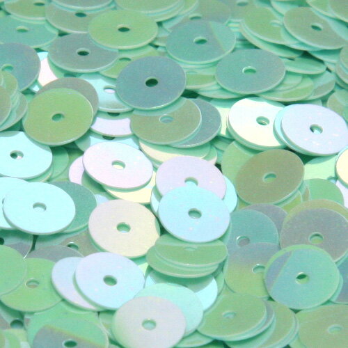 フランス製 高級スパンコール 不透明 グラデーション スパングル 平丸 6mm ライトグリーン アイリス