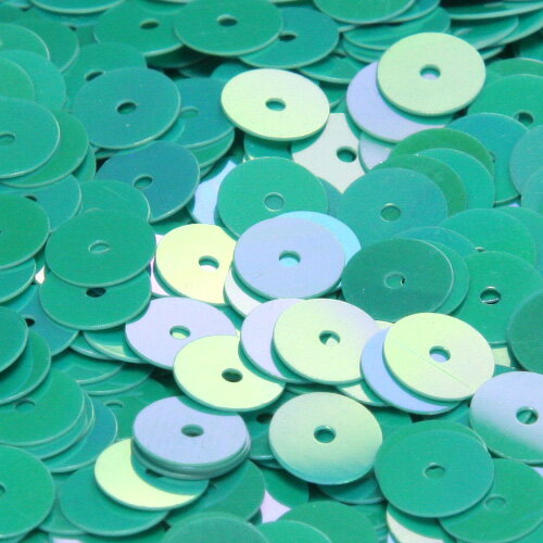 フランス製 高級スパンコール 不透明 グラデーション スパングル 平丸 6mm ダークグリーン アイリス