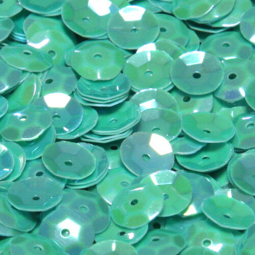 フランス製 高級スパンコール 不透明 グラデーション スパングル 亀甲 6mm グリーン アイリス