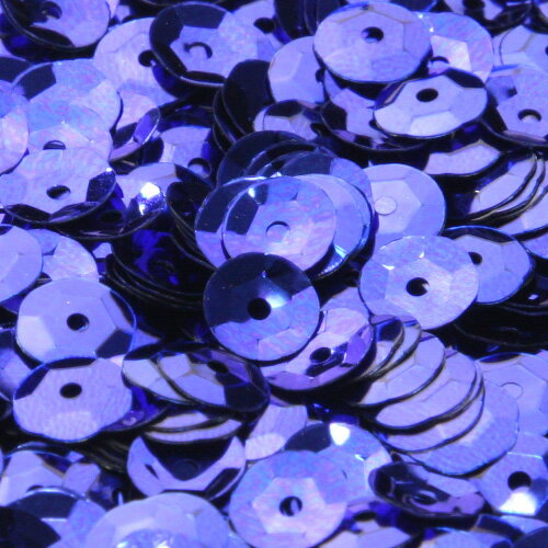ウォッシャブル スパンコール スパングル 亀甲 4mm ブルー メタリック
