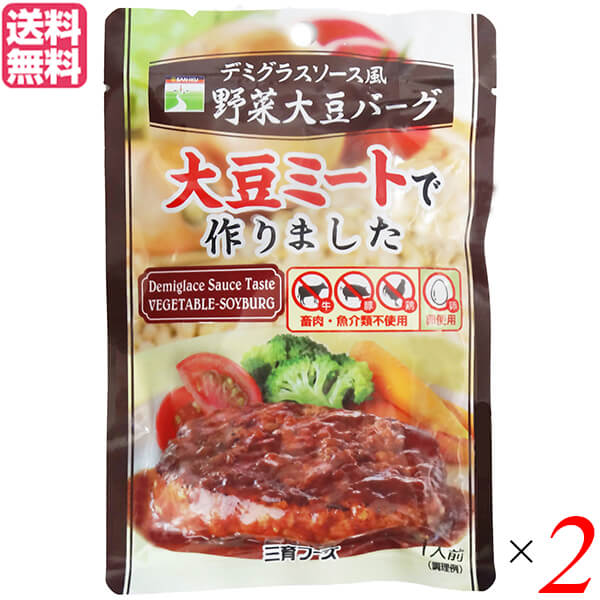 【お買い物マラソン！ポイント6倍！】大豆たんぱく 大豆ミート ソイミート 三育フーズ デミグラスソース風野菜大豆バーグ 100g 2袋セット 送料無料