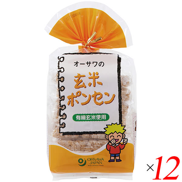 楽天リボン通販ポンせんべい ポンせん ポンセン オーサワの玄米ポンセン 8枚 12個セット 送料無料