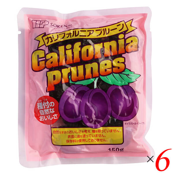 【お買い物マラソン！ポイント6倍！】プルーン ドライフルーツ カリフォルニア 創健社 カリフォルニアプルーン 150g 6個セット 送料無料