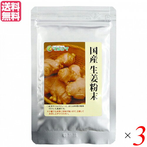 【BF限定!100円クーポン!学割2倍!】生姜パウダー 生姜 国産 マルシマ 国産生姜粉末 20g 3袋セット 送料無料