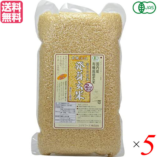 玄米 発芽玄米 国産 コジマフーズ 有機活性発芽玄米 2kg 5個セット 送料無料