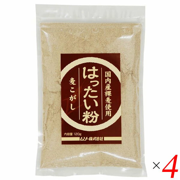 【マラソン限定!ポイント2倍!100円クーポン!】はったい粉 120g 4個セット 国内産裸麦使用 ムソー 麦こがし こうせん さぬき