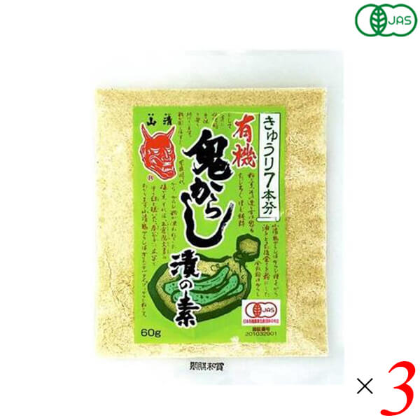 からし漬け からし漬けのもと オーガニック 有機鬼からし漬の素きゅうり用 60g 3個セット 山清 送料無料