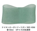 ナイロンオーガンジーリボン 30D #066 ライトグリーン 75mm幅 巻(50m) 6サイズ20色展開 ハンドメイド DIY 手芸 クラフト 材料 資材 リ...