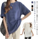 Tシャツ 半袖 カットソー ティーシャツ エンボス加工 プリントTシャツ 立体 3D デコボコ 英字 ロゴ クルーネック 重ね着 トップス プルオーバー リラックス 春夏 おしゃれ 体型カバー カジュアル 通勤 韓国ファッション 春夏 送料無料(4)