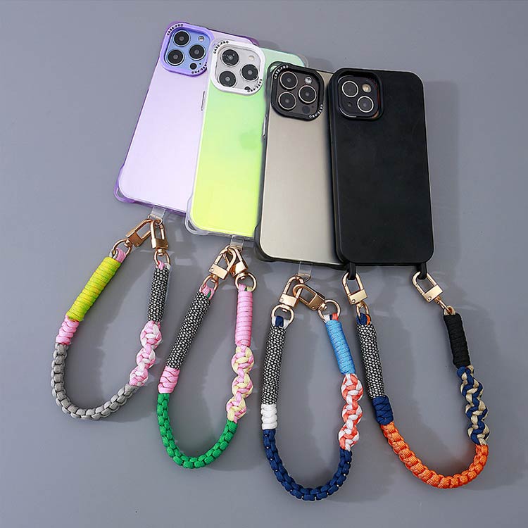 リベニアの落下防止 挟むだけ かわいい ストラップ 可愛い ショートストラップ スマホ マルチカラー 手首 iPhone スマホ ハンドストラップ ファッションアイテム android 全機種対応 カラー カラフル クリアタグ ハンドストラップ お揃い おしゃれ｜アングル2