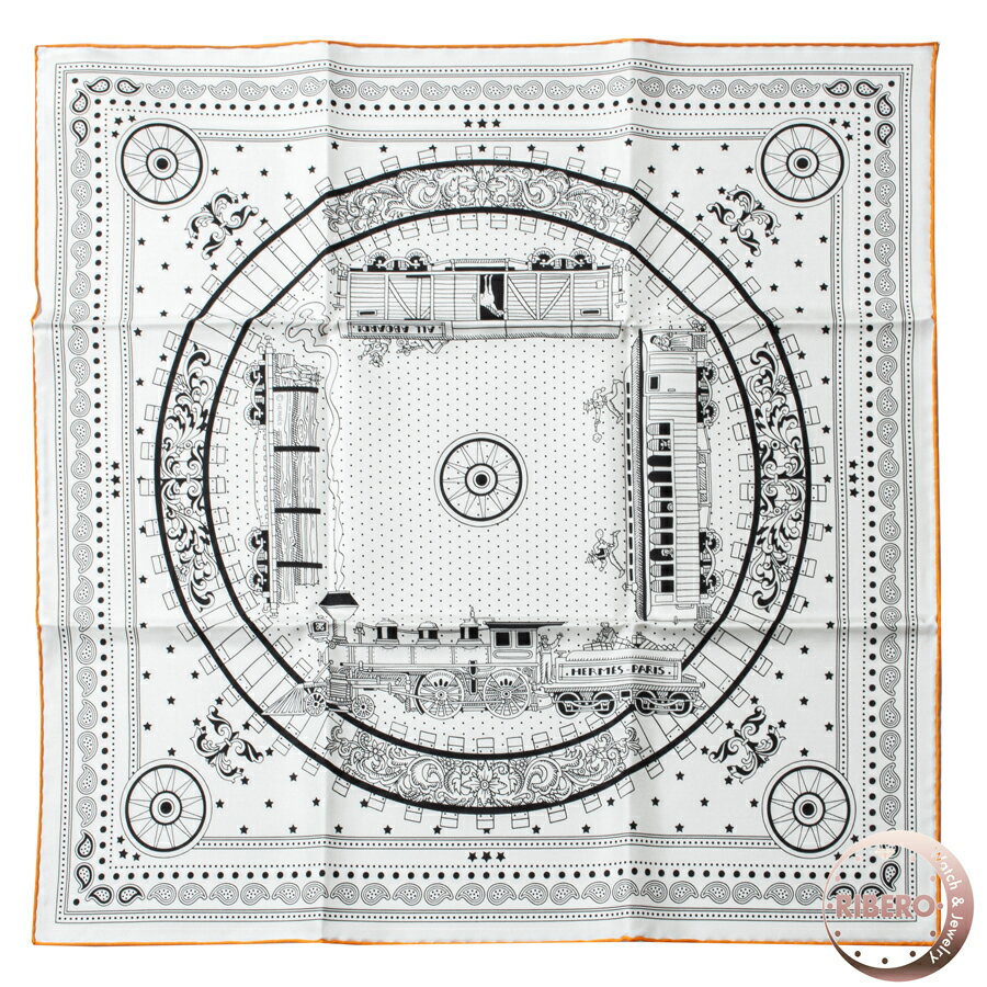 HERMES エルメス カレ55 All Aboard! Bandana オール アボード！ バンダナ 044047S 02 スカーフ 2023AW ホワイト【中古】のサムネイル