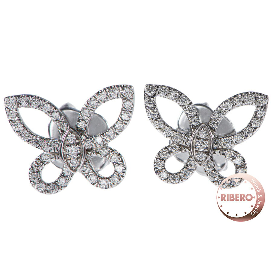 GRAFF グラフ ミニ バタフライ シルエット ダイヤモンド イヤリング RGE1810 ピアス シルバー【中古】のサムネイル