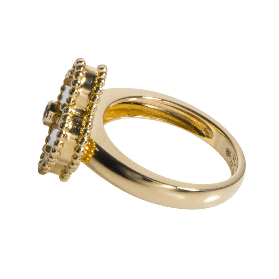 Van Cleef & Arpels ヴァンクリーフ＆アーペル ヴィンテージ アルハンブラ VCARA41150 リング・指輪 10号 ゴールド ホワイト【中古】