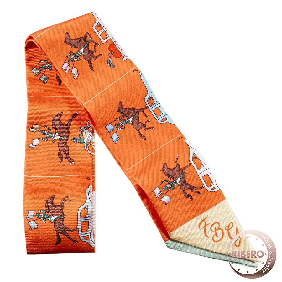 HERMES エルメス HERMES PARADE エルメス パラード 064150S 04 ツイリー スカーフ 2024AW オレンジ マルチカラー【中古】