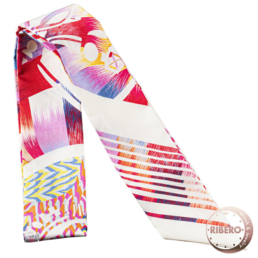 HERMES エルメス MARBLE SILK マーブルシルク 063714S 01 ツイリー スカーフ ピンク マルチカラー【中古】のサムネイル