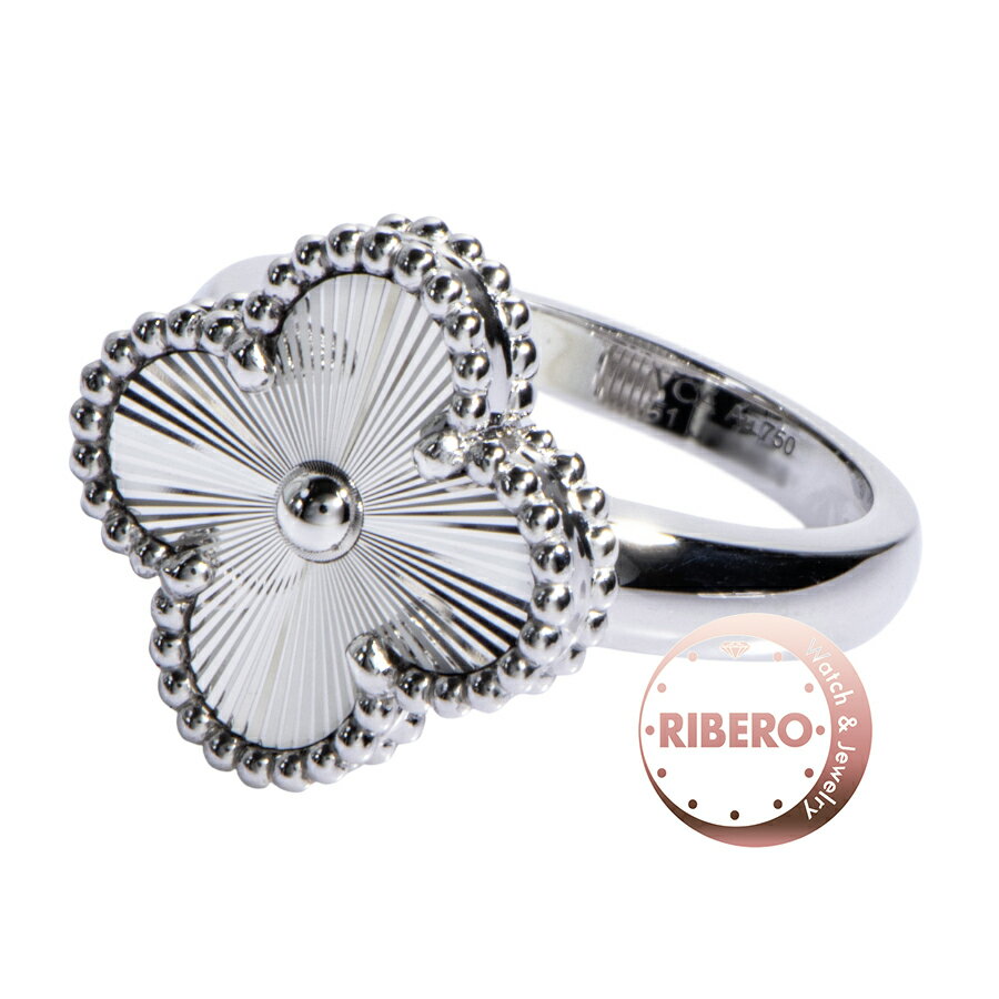 Van Cleef & Arpels ヴァンクリーフ＆アーペル ヴィンテージ アルハンブラ リング VCARP9XI51 リング・指輪 ギョシェ 11号 シルバー【中古】