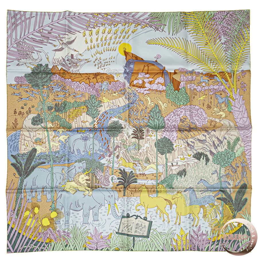 【未使用】HERMES エルメス カレ90 Le Carnaval des Animaux 動物の謝 ...