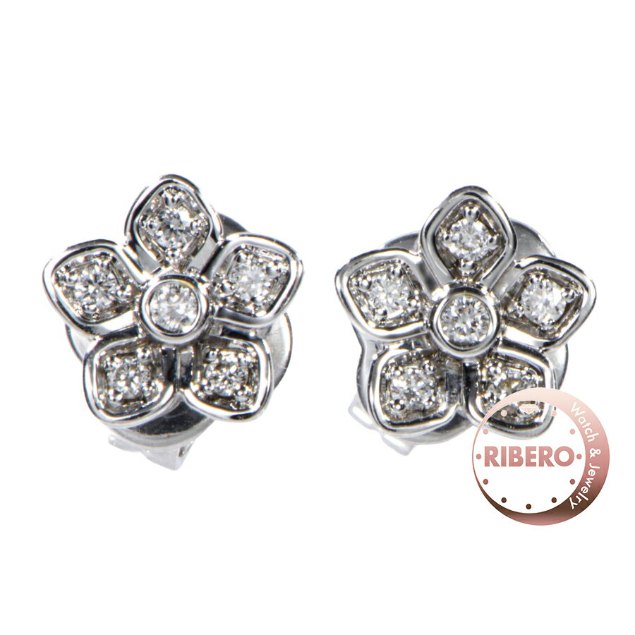 GRAFF グラフ ワイルドフラワー プティ パヴェ ダイヤモンド スタッドイヤリング RGE1816 ピアス シルバー【中古】