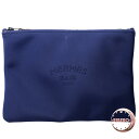 HERMES エルメス ネオバンMM トゥルースフラットポーチ H104312M 01 トラベルポーチ ネイビー【中古】