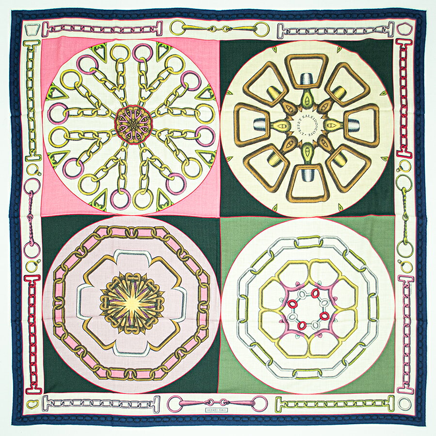 【楽天スーパーセール】【未使用】HERMES エルメス カレジェアン Effet Kaleidoscope カレイドスコープ エフェクト 243800S 05 スカーフ カレ140 ショール ストール 2024AW ベージュ マルチカラー【中古】