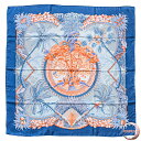 HERMES エルメス カレ90 Aloha アロハ スカーフ ブルー マルチカラー【中古】(4)